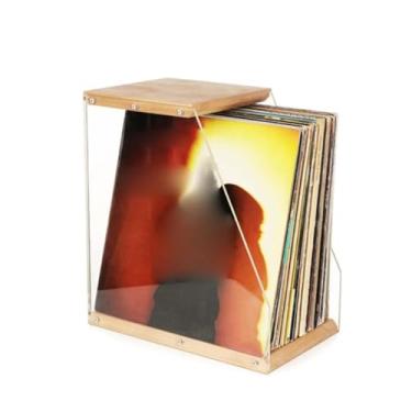 Imagem de Suporte para armazenamento de CDs Caixa de armazenamento cd, madeira sólida, registros, rack exibição, decoração mesa para livros, magzines, casa, quarto, amantes música