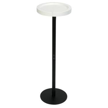 Imagem de Mesa de bebida, mesa lateral de pedestal pequeno, mesa de coquetel redonda, mesa de canto com base de metal, para espaços pequenos, 1 peça
