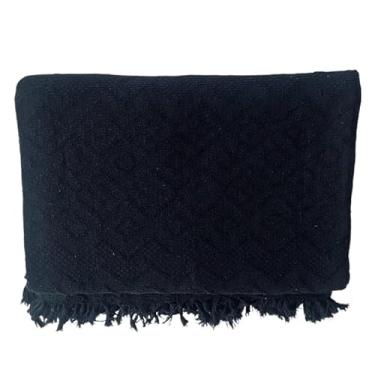 Imagem de Manta Para Sofá Gigante Luxo 2,40X1,80m l Premium De Algodão Capa Decorativa Protetora - Revestimento Protetor para Sofá, Cama, Puff(Manta tambaba preta)