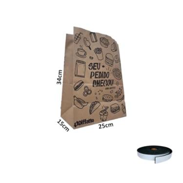 Imagem de Kit Saco SOS 7.5kg Impresso Lanche 50 Unidades + Fita Cetim 50mm x 10m