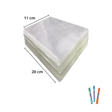 Imagem de Kit Saco PP Transparente 11x20cm com 50 Unidades e Fita Cetim 7mm x 10 Metros