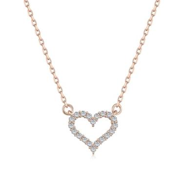 Imagem de GemKing DY190464-S-G-WH Colar feminino elegante para uso diário joias finas pedra sintética cristal 5A zircônia Z alfabeto gradiente pingente colar, Prata esterlina, Sem Pedra Preciosa