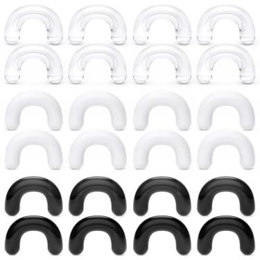 Imagem de Gadeaila Anéis de septo 16G-2G U Retentores de septo 12 pares de joias transparentes para piercing de septo, Plástico Emborrachado Resina, Não aplicável