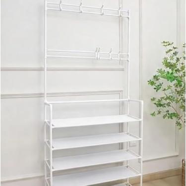 Imagem de Sapateira Arara 4/5 Andares, Metal, Preta, 147cm Altura x 57.5cm Largura, Organizador de Sapatos (Branca, 4)