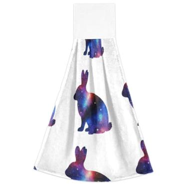 Imagem de Joitme Silhuetas Coelhos Branco Bonito Outono Pendurado Toalhas de Cozinha Absorventes Toalhas de Forno Macio Conjunto de 2, Linda Decoração de Banheiro de Cozinha 18,2 x 14 Polegadas