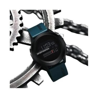 Imagem de Relógio eletrônico multifuncional masculino com mostrador grande relóg