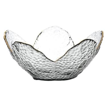 Imagem de fruteira cesta Pipoca ou decoração flor tigela de vidro com sobremesa salada frutas jam tigela bandeja armazenamento berloque decorativo bancada