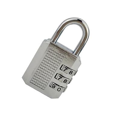 Imagem de Yinhing Fechadura Combinada de 3 Dígitos, Cadeado de Liga de Zinco, Trava para Bagagem Sem Chave, Com Janela Lateral, para Escola, Academia, Armário, Cerca, Caixa de Ferramentas, (Prata)