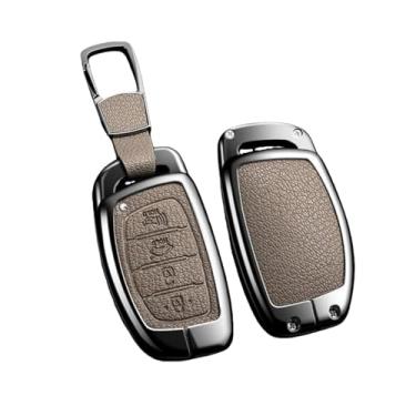 Imagem de Capa de chave de carro de liga automática compatível com Hyundai Ix25 Ix35 Ix45 Tucson Sonata Rena Creta Verna Solaris Mistra Elantra Acessórios(C 1-1 Brown)