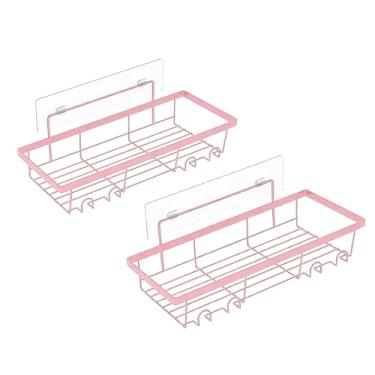 Imagem de AUNMAS 2 Pçs Chuveiro Caddy, Organizador de Prateleira de Chuveiro de Banheiro à Prova de Ferrugem Com Grande Capacidade Oca para Armazenamento de Sala de Estar de Cozinha de Banheiro (Rosa)