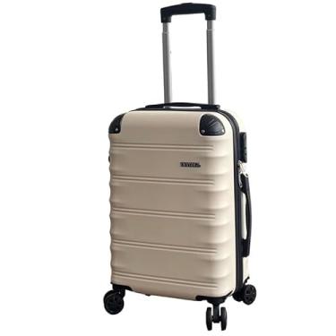 Imagem de Mala de Bordo ABS 10kg 17” a 21” Polegadas Mala de Viagem com Rodinhas 360° Cadeado Código (Branco-19”(10KG) Modelo-JJJ)