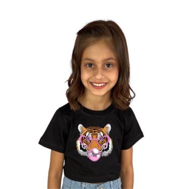 Imagem de Blusinha Infantil Babylook Tigresa Óculos Estampa Modinha - CAMARIM MI