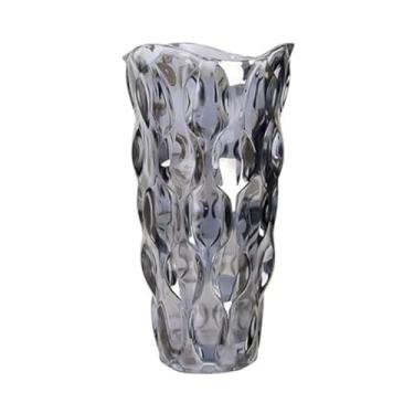 Imagem de Vaso de vidro grosso primeira linha flores, decoração, sala (Grafite)