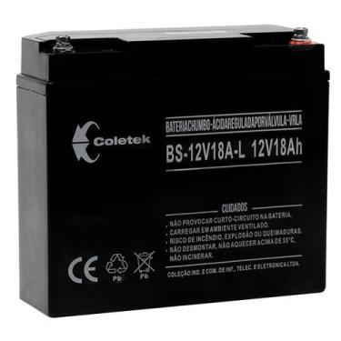 Imagem de Bateria Coletek Para Nobreak, 12V 18Ah, Preto - Bs-12V18A