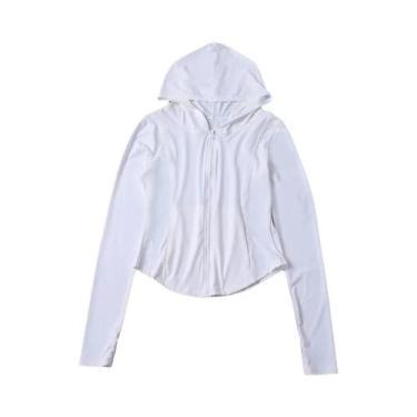 Imagem de Blusa Casual Feminina De Manga Longa Com Capuz E Zíper Para O Outono -