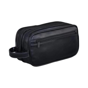 Imagem de Necessaire De Viagem Masculina Em Couro PU De Dupla Camada, Organizado