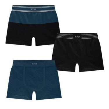 Imagem de Kit com 3 Cuecas Infantis Kyly em Microfibra sem Costura Tamanho:GGCor