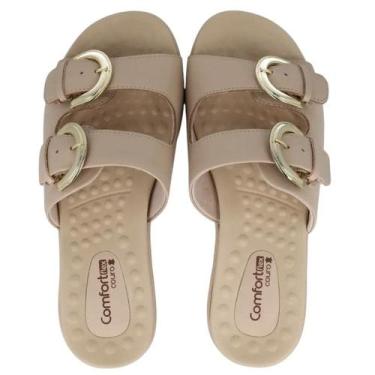 Imagem de Chinelo Comfortflex Tira Dupla Com Fivela Tamanho:36Cor:Bege, 35, Bege