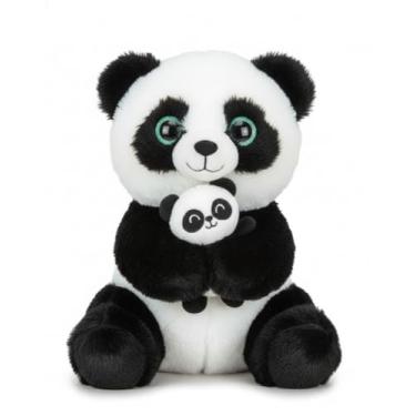 Imagem de Pelúcia Panda com Filhote Animal de Pelúcia 24cm Fofo, Presente Carinhoso Infantil e Decoração