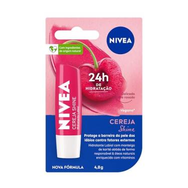 Imagem de NIVEA Hidratante Labial Cereja Shine 4,8g - Cuidado e proteção para seus lábios por 24h, além de delicioso aroma de cereja e delicado brilho rosa
