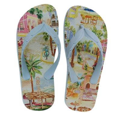 Imagem de Chinelo Farm Flip Flop Jangada Jangada Print Azul Feminino-Feminino