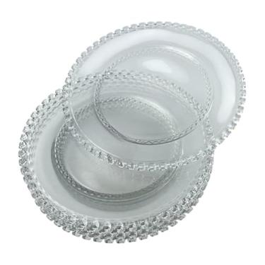 Imagem de Jogo de 6 Pratos Rasos de Refeição 27cm - Borda com Detalhe Cristal Diamante, Elegantes para Mesa Posta e Convidados