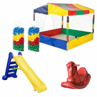 Imagem de Piscina de Bolinha 1,50m 1000 Bolinhas Escorregador Grande Gangorra 1 Lugar