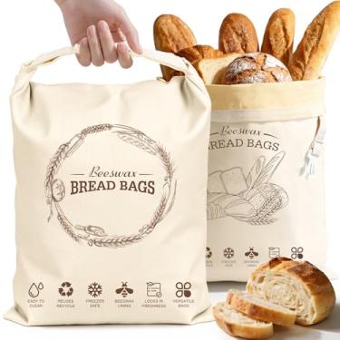 Imagem de Aofmee Sacos de pão de cera de abelha para pão caseiro e fermento, 2 pacotes de sacos de massa fermentada reutilizáveis, saco de cera de abelha de algodão natural GG, saco de pano extra grande para