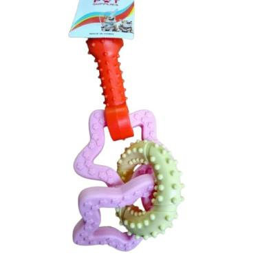 Imagem de Mordedor para Cães em Borracha Maciça, Brinquedo Dental com Texturas Variadas