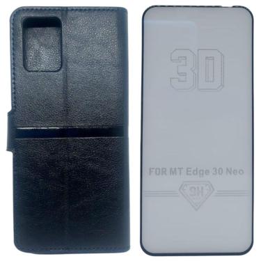 Imagem de Kit Capa Carteira Compatível Motorola Edge 30 Neo + Película