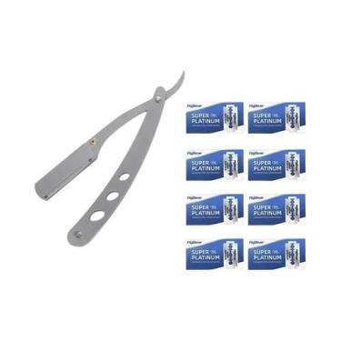 Imagem de Navalha De Barbeiro Profissional Masculina Em Aço Inoxidável, Manual, 