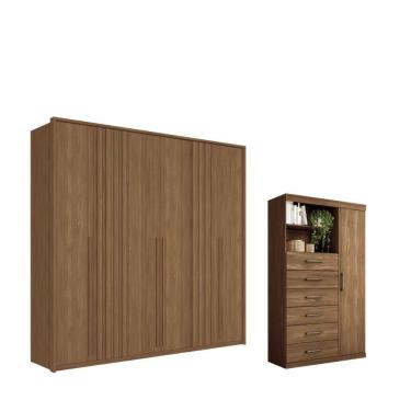 Imagem de Kit Guarda Roupa E Multi Uso Veronica Jatoba