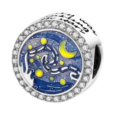 Imagem de Berloques De Silicone Com Zircônia Em Prata Esterlina 925 Para Pulseir
