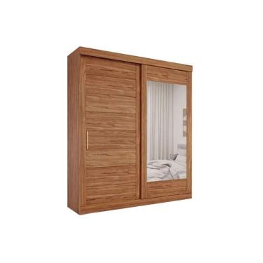 Imagem de Guarda Roupa Casal 2 Portas De Correr (1 C- Espelho) E 3 Gavetas Flora Cinamomo - Panan