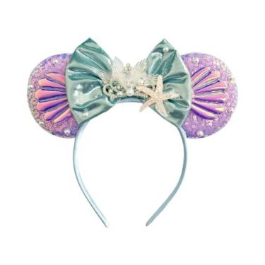 Imagem de Tiara De Cabelo Infantil Com Orelhas Da Pequena Sereia, Mickey Mouse, 