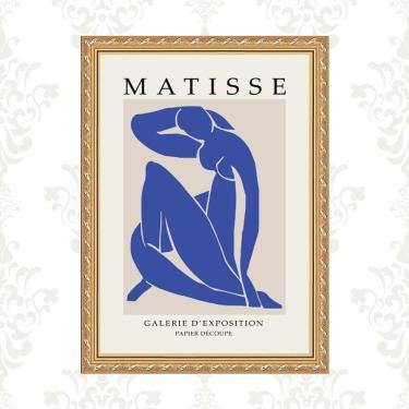 Imagem de Quadro Moldura Dourada Matisse - Mulher Azul 45X34Cm