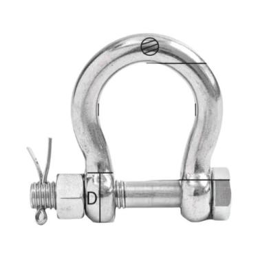 Imagem de Manilha Em D De Aço Inoxidável 304 Para Âncora De Proa, Tipo Parafuso 