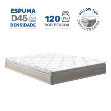 Imagem de Colchão de Espuma D45 Pillow Top Ortopédico Domo Queen - Topazio, Bege