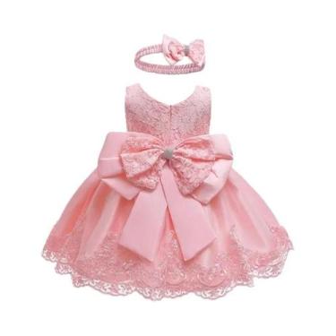 Imagem de Vestido Branco Elegante Para Meninas Com Laço Grande, Ideal Para Natal