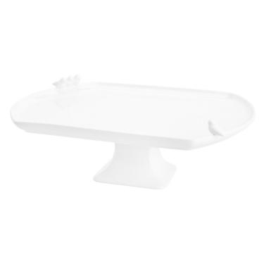 Imagem de Prato de Porcelana C/Pé para Bolo/Doces Birds Branco 31x29x10cm Wolff