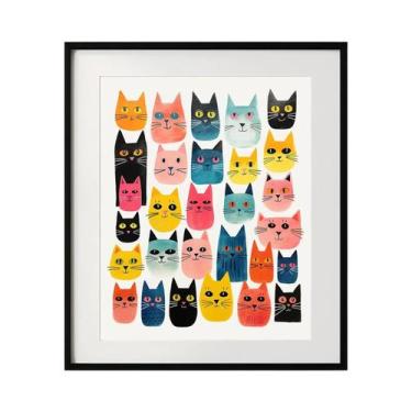 Imagem de Arte De Parede Abstrata Com Gatos, Decoração Moderna Impressionista Pa