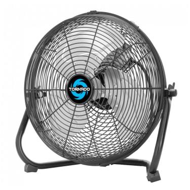 Imagem de Ventilador de Piso Metal 30,48 cm Tornado Preto 3 Velocidades Alta Vazão 1650 CFM Inclinação 120° Modelo HI-FAN-12HVFF-1P-HEX2, 110V