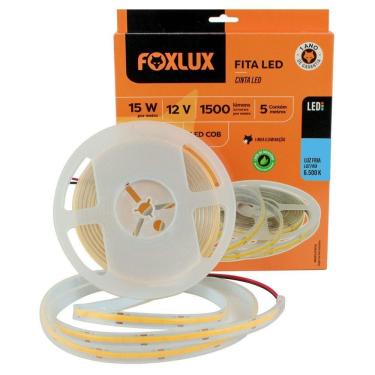 Imagem de Fita Led Foxlux Cob Ip65 15w 6500k 12v 5m