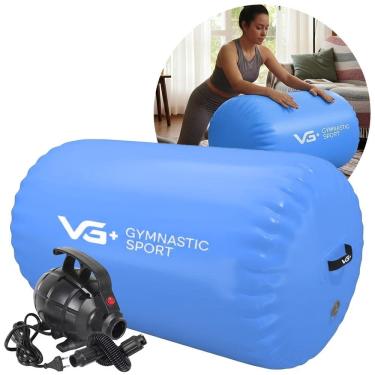 Imagem de Rolo Inflável para Ginástica 120cm Roller Yoga com Bomba Elétrica 110v VG Plus
