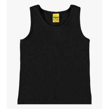 Imagem de Regata Infantil Feminina em Ribana Rovi Kids Preto, 1, Preto