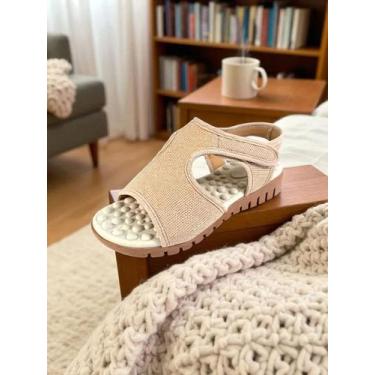 Imagem de Sandália Papete Feminina Ortopédica Confortável - Deidara, 38, Bege