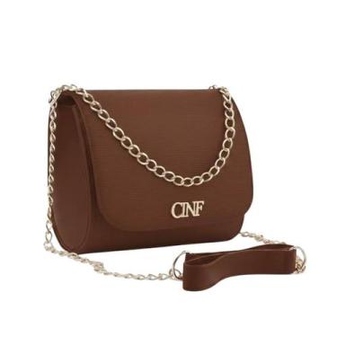 Imagem de Bolsa Feminina Transversal Tira Colo Corrente - CF Ecommerce, Caramelo
