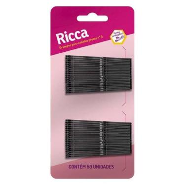 Imagem de Grampo Para Cabelo Preto Nº 5 Com 50 Unidades Ricca