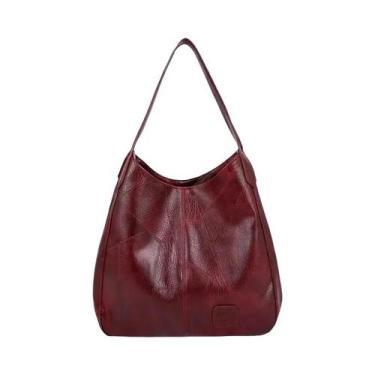 Imagem de Bolsa de Ombro Feminina Vintage de Couro - Grande Capacidade, Estilo M
