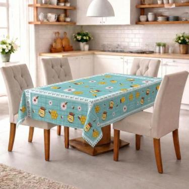 Imagem de Toalha de Cozinha Oxford 1,45 x 2,50 Estampada Retangular Mesa para 8 